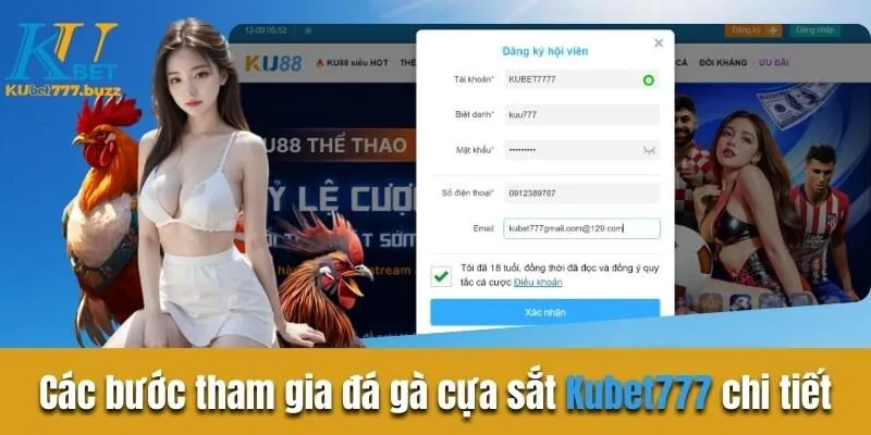 Đá gà cựa sắt - Bật mí chiến thuật và lựa chọn chiến kê tốt  Các bước tham gia đá gà cựa sắt Kubet777 chi tiết