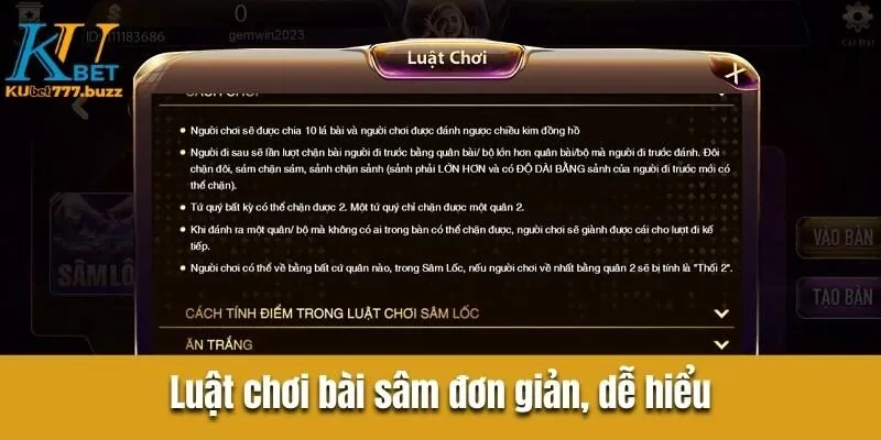 Bài Sâm Kubet777 - Hướng Dẫn Cách Chơi Trăm Trận Trăm Thắng  Luật chơi bài sâm đơn giản, dễ hiểu