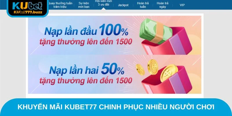 Khuyến mãi Kubet77 chinh phục nhiều người chơi